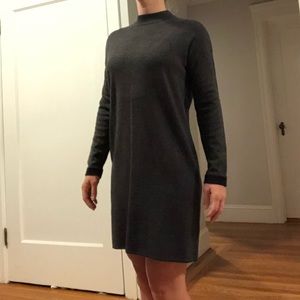 Topshop Grey Mockneck Sweater Dress